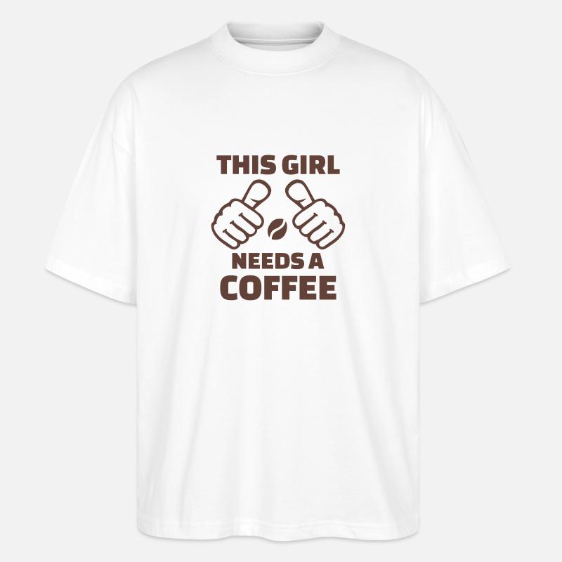 Kaffee - Stanley/Stella Oversized Unisex Bio T-Shirt Blaster 2.0 - Weiß