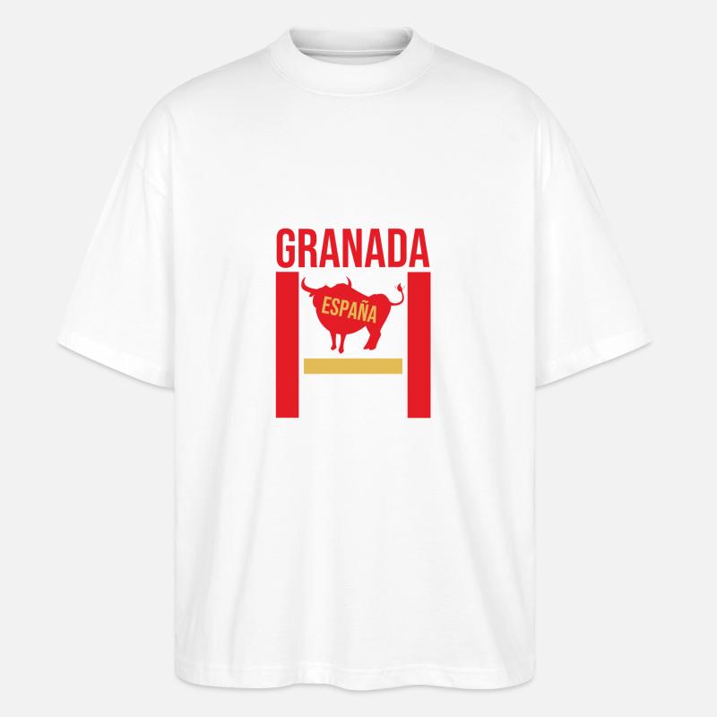 Klassisches Granada Souvenir - Stanley/Stella Oversized Unisex Bio T-Shirt Blaster 2.0 - Weiß