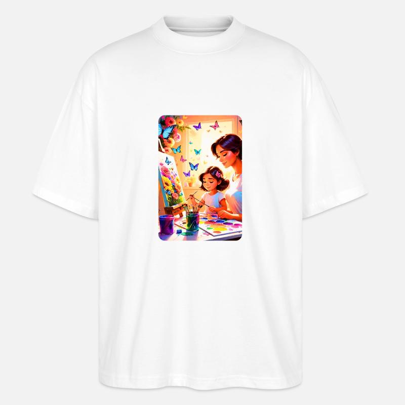 personalisiertes Design-Muttergeschenk - Stanley/Stella Oversized Unisex Bio T-Shirt Blaster 2.0 - Weiß