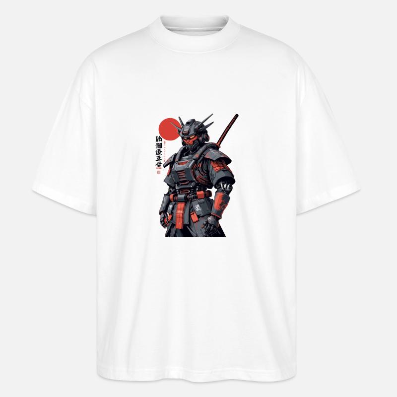 Samurai-Roboter - Stanley/Stella Oversized Unisex Bio T-Shirt Blaster 2.0 - Weiß