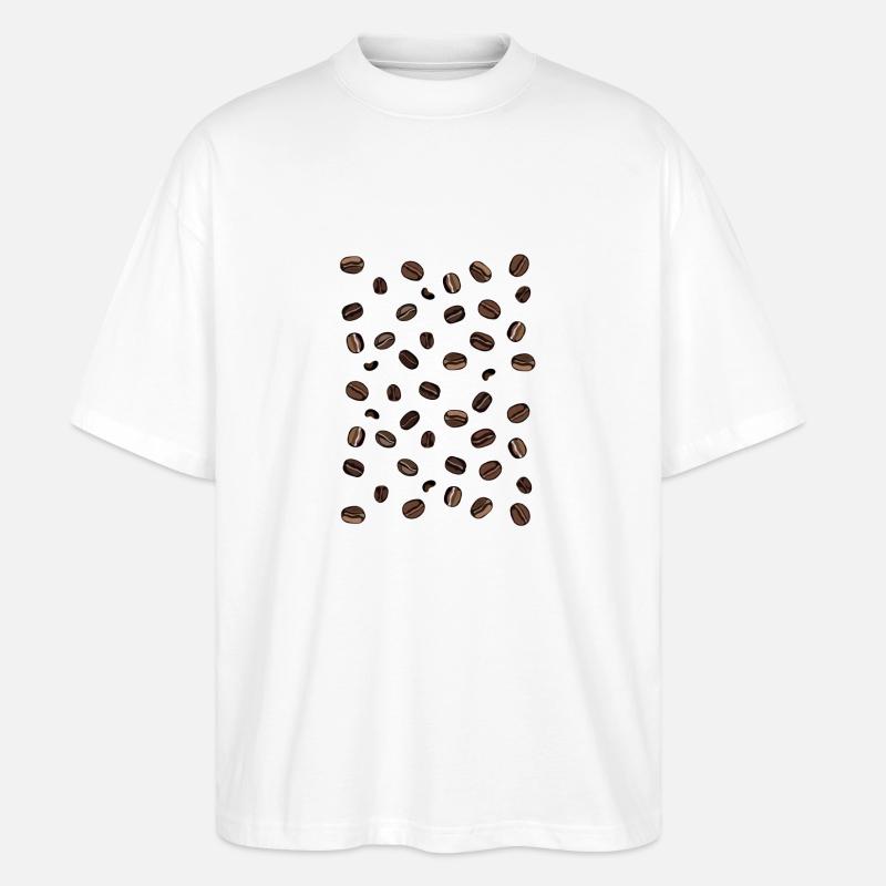 Kaffee Bohnen - Stanley/Stella Oversized Unisex Bio T-Shirt Blaster 2.0 - Weiß