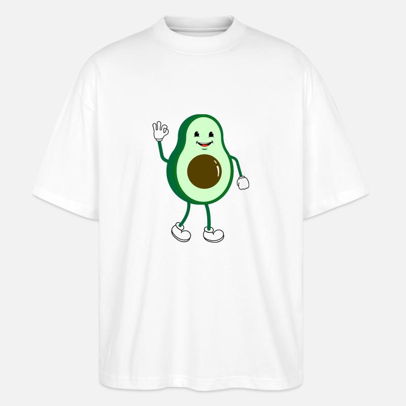 Retro Comic Cartoon Avocado - Stanley/Stella Oversized Unisex Bio T-Shirt Blaster 2.0 - Weiß