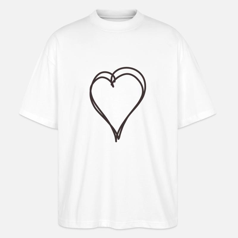 Herz - Stanley/Stella Oversized Unisex Bio T-Shirt Blaster 2.0 - Weiß