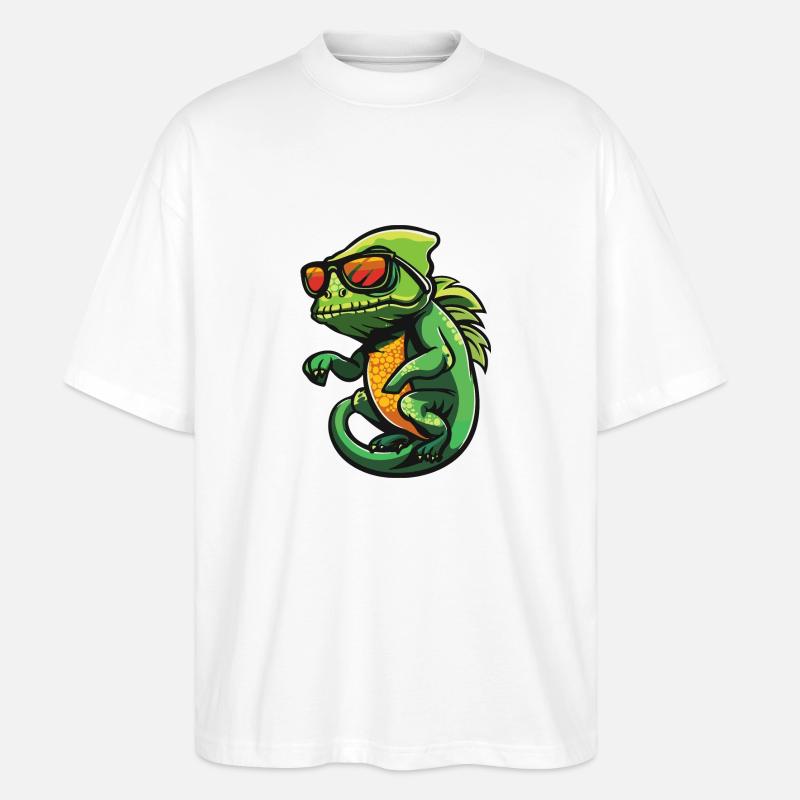 Chameleon Comic Cool - Stanley/Stella Oversized Unisex Bio T-Shirt Blaster 2.0 - Weiß