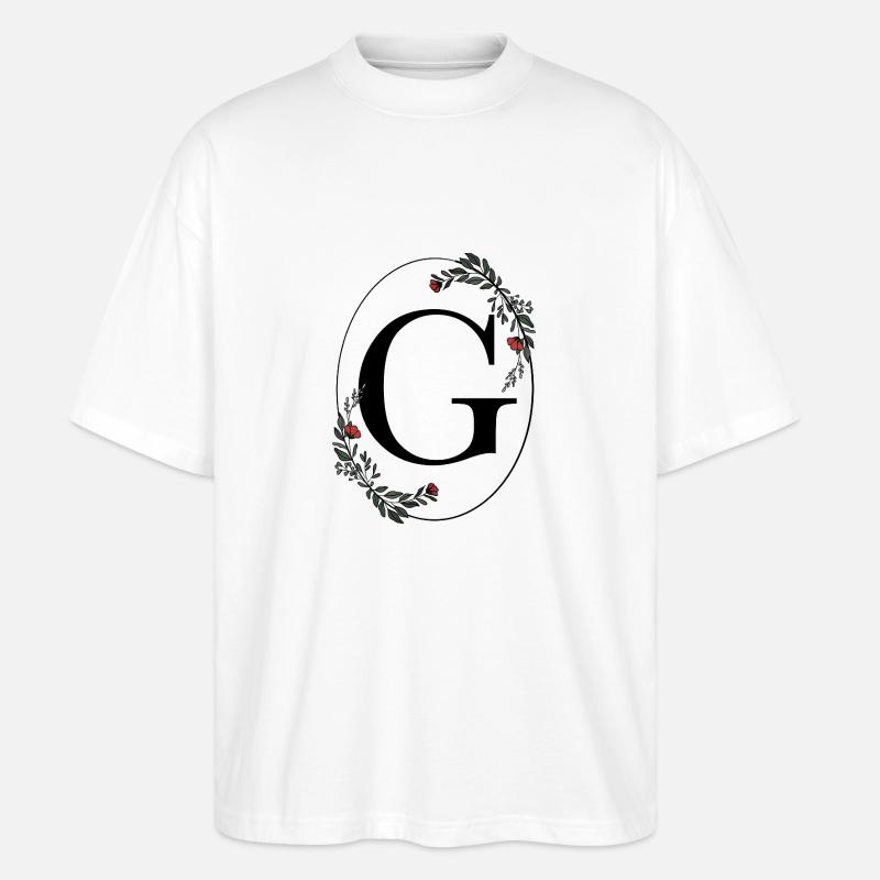 Buchstabe G - Stanley/Stella Oversized Unisex Bio T-Shirt Blaster 2.0 - Weiß