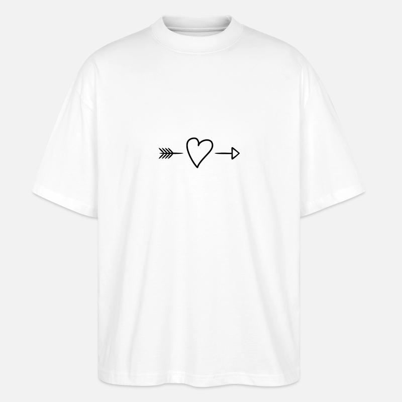 Herz Pfeil Ornament - Stanley/Stella Oversized Unisex Bio T-Shirt Blaster 2.0 - Weiß
