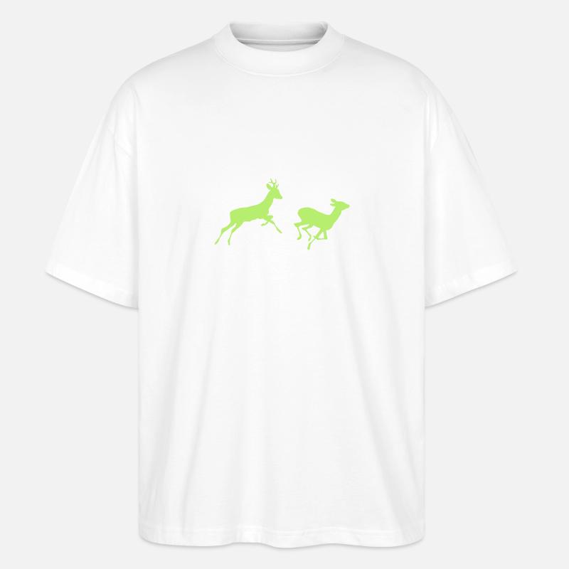 Rehe - Stanley/Stella Oversized Unisex Bio T-Shirt Blaster 2.0 - Weiß