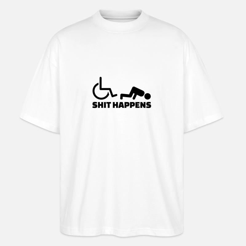 Rollstuhl - Stanley/Stella Oversized Unisex Bio T-Shirt Blaster 2.0 - Weiß