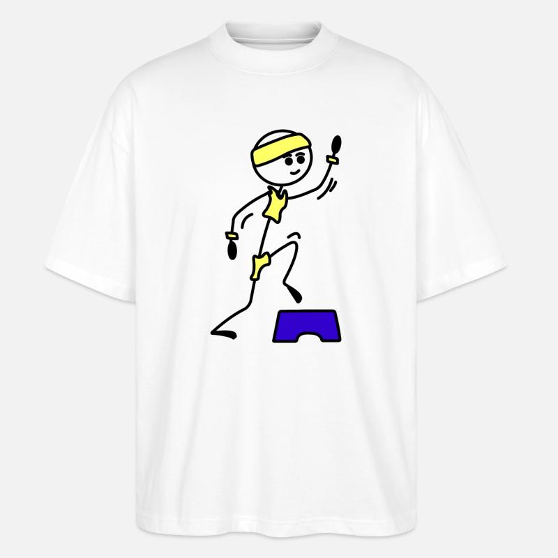 Schritte oder Aerobic Mädchen Trainingsübung - Stanley/Stella Oversized Unisex Bio T-Shirt Blaster 2.0 - Weiß