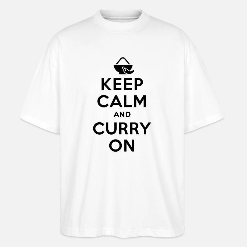 Keep calm and curry on - T-shirt bio Blaster 2.0 coupe oversize Stanley/Stella Unisexe - blanc