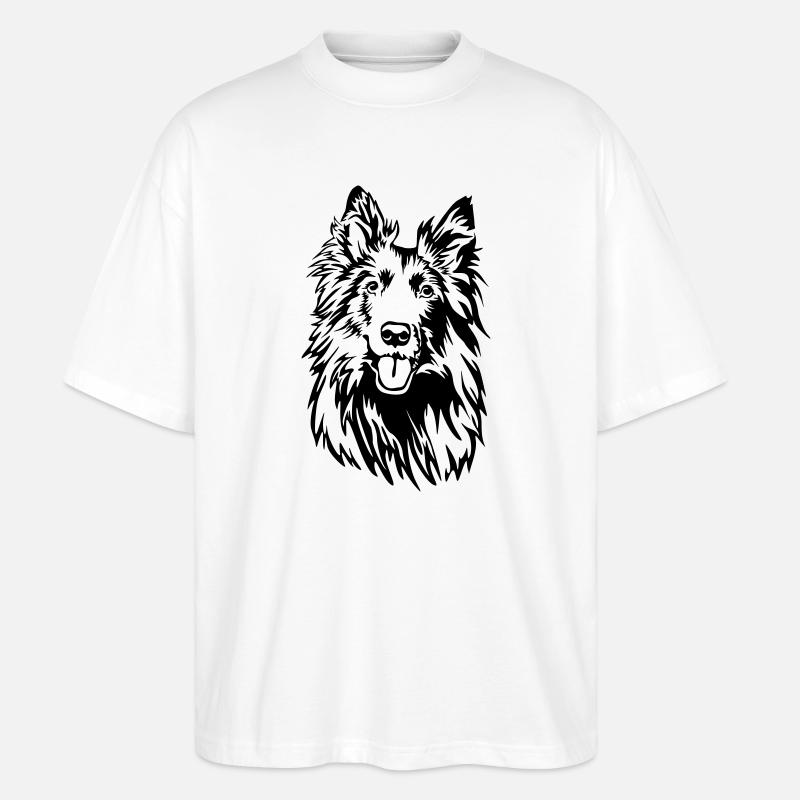 Groenendael Kopf - Stanley/Stella Oversized Unisex Bio T-Shirt Blaster 2.0 - Weiß