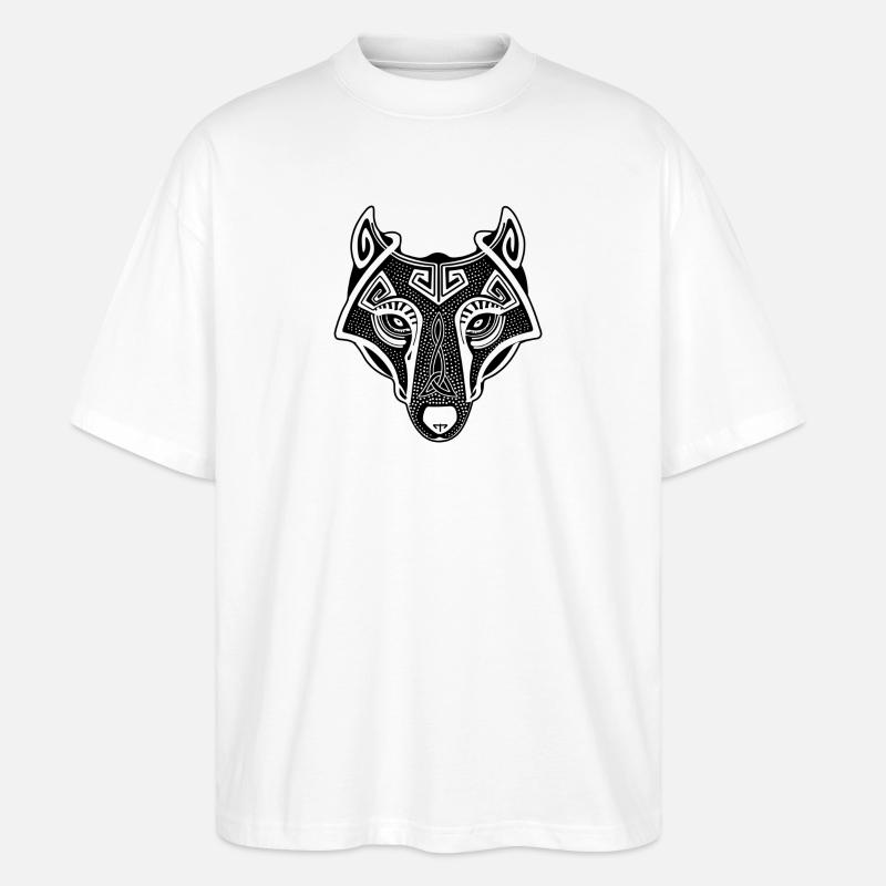 Wolf Wikinger Fenrir - Stanley/Stella Oversized Unisex Bio T-Shirt Blaster 2.0 - Weiß