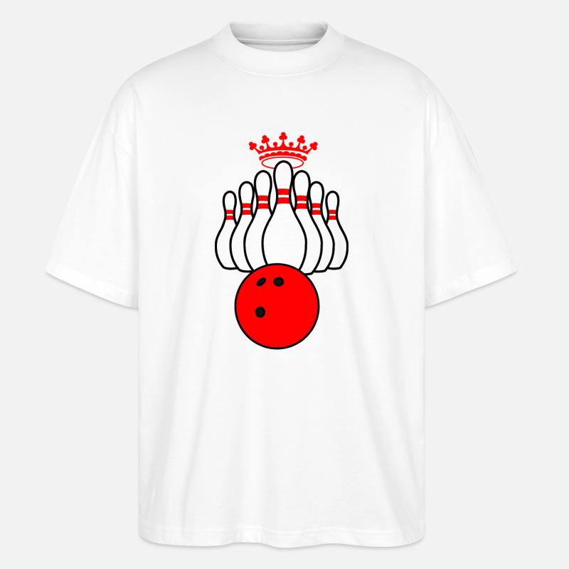 Bowling-König - Stanley/Stella Oversized Unisex Bio T-Shirt Blaster 2.0 - Weiß