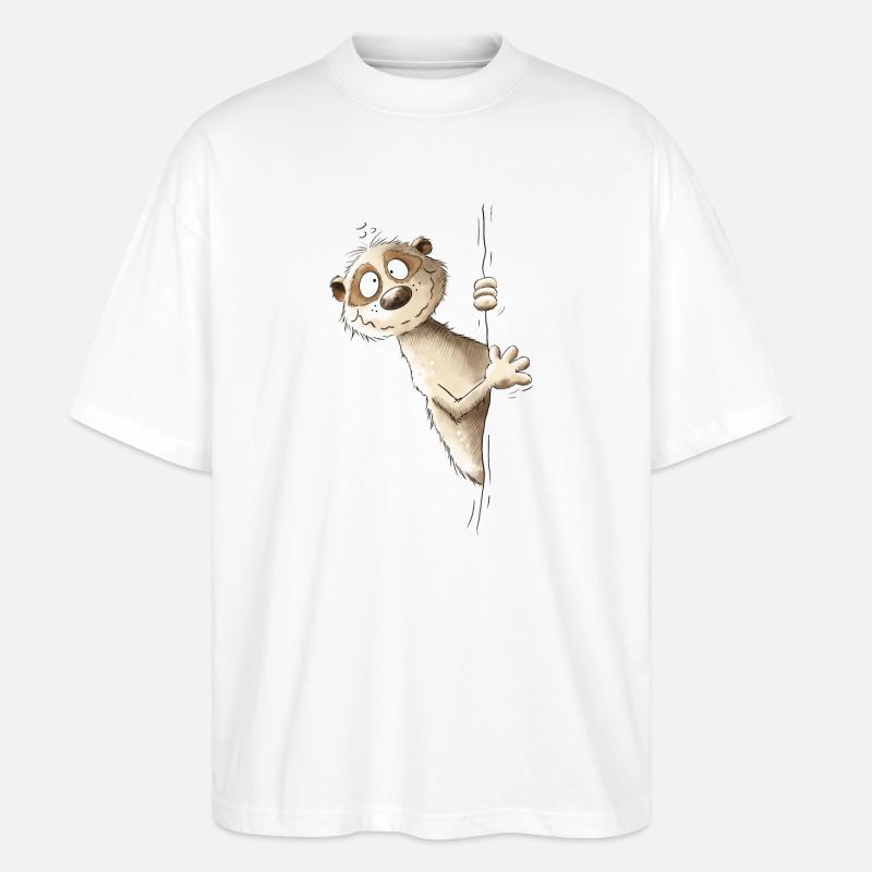 Drolliges Erdmännchen I Wildtier Tiere - Stanley/Stella Oversized Unisex Bio T-Shirt Blaster 2.0 - Weiß