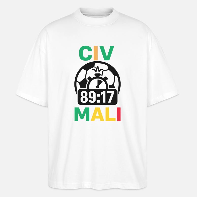 CIV vs Mali – 89:17 zu spät - Stanley/Stella Oversized Unisex Bio T-Shirt Blaster 2.0 - Weiß