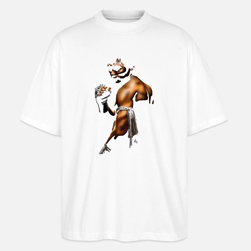 Kampfgeist Boxer Illustration - Stanley/Stella Oversized Unisex Bio T-Shirt Blaster 2.0 - Weiß