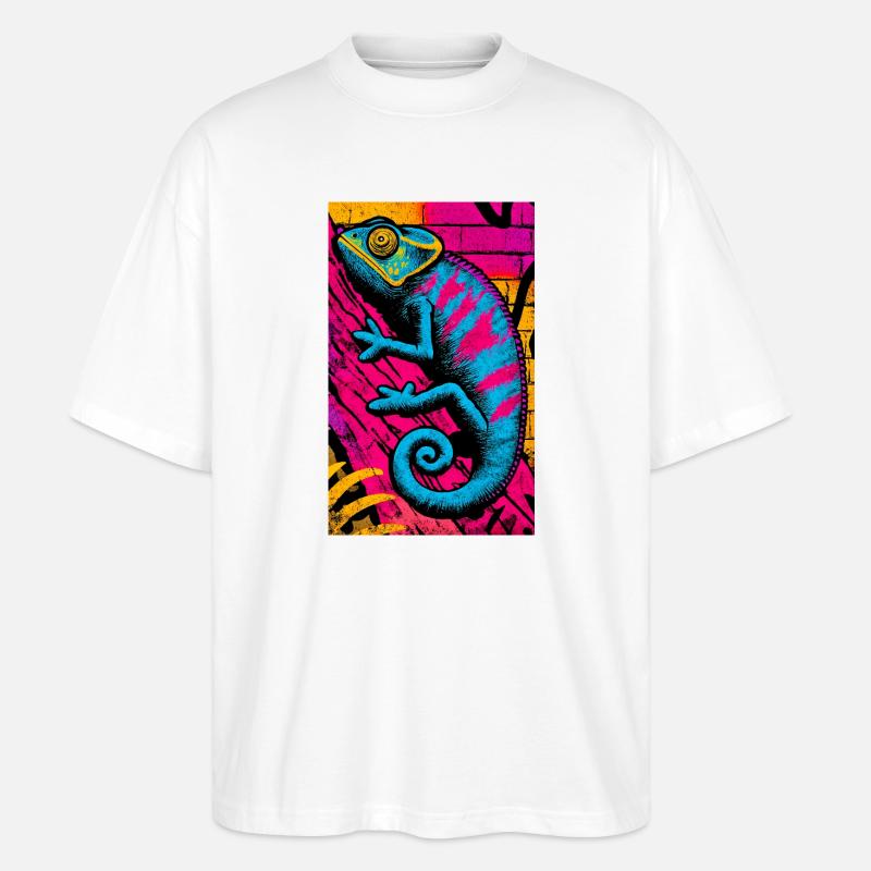 Chamäleon - Stanley/Stella Oversized Unisex Bio T-Shirt Blaster 2.0 - Weiß