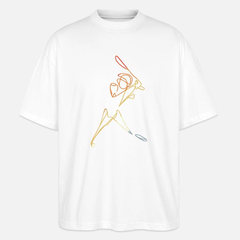 Cricketer Skizze - Stanley/Stella Oversized Unisex Bio T-Shirt Blaster 2.0 - Weiß