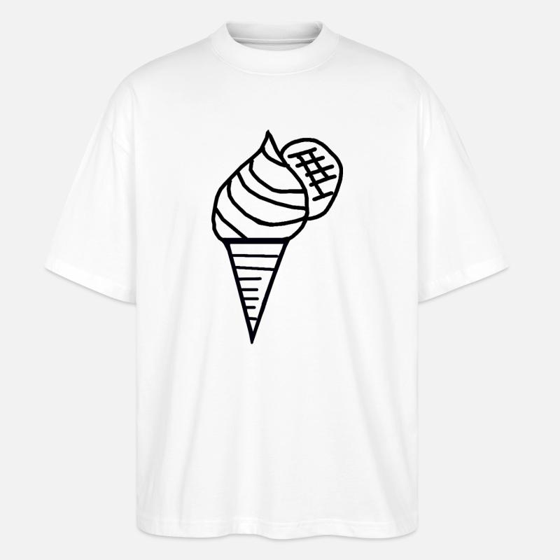 Eis  Eiscreme 60er Retro Eiswaffel Kinder - Stanley/Stella Oversized Unisex Organic T-shirt Blaster 2.0 - white