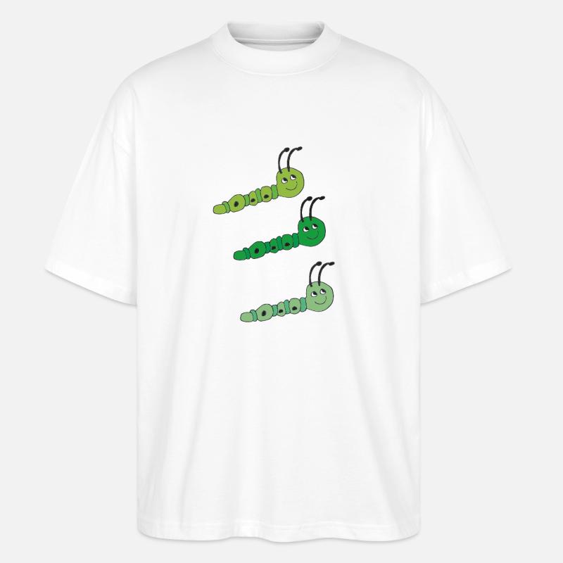 Raupen drillinge - Stanley/Stella Oversized Unisex Bio T-Shirt Blaster 2.0 - Weiß