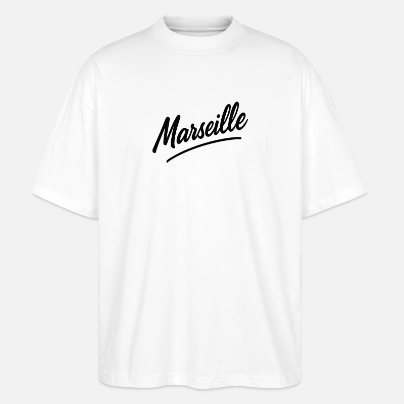Marseille Script Swing - Stanley/Stella Oversized Unisex Organic T-shirt Blaster 2.0 - white