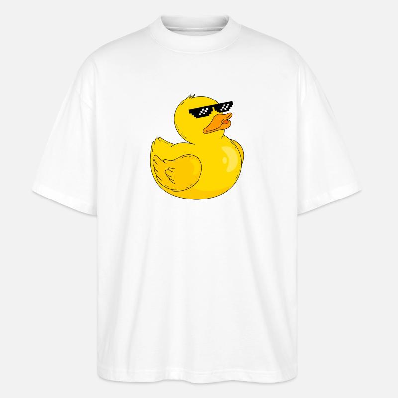 Ente mit brille - Stanley/Stella Oversized Unisex Bio T-Shirt Blaster 2.0 - Weiß