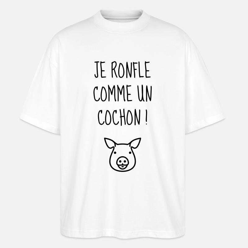 Ronfler / Ronfleur / Ronfleuse / Ronflement - T-shirt bio Blaster 2.0 coupe oversize Stanley/Stella Unisexe - blanc