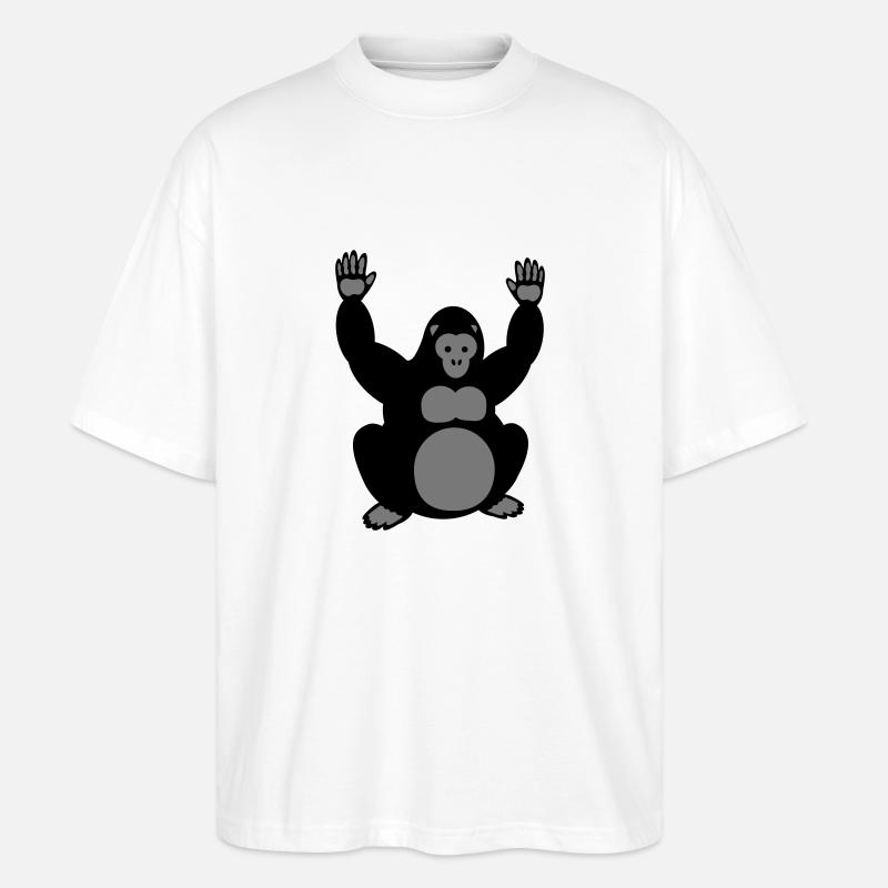 Gorilla Hände hoch 2 - Stanley/Stella Oversized Unisex Bio T-Shirt Blaster 2.0 - Weiß