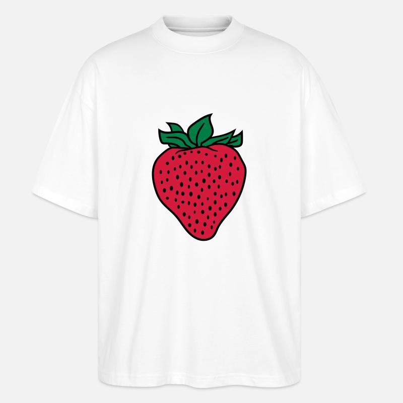 erdbeere - Stanley/Stella Oversized Unisex Bio T-Shirt Blaster 2.0 - Weiß