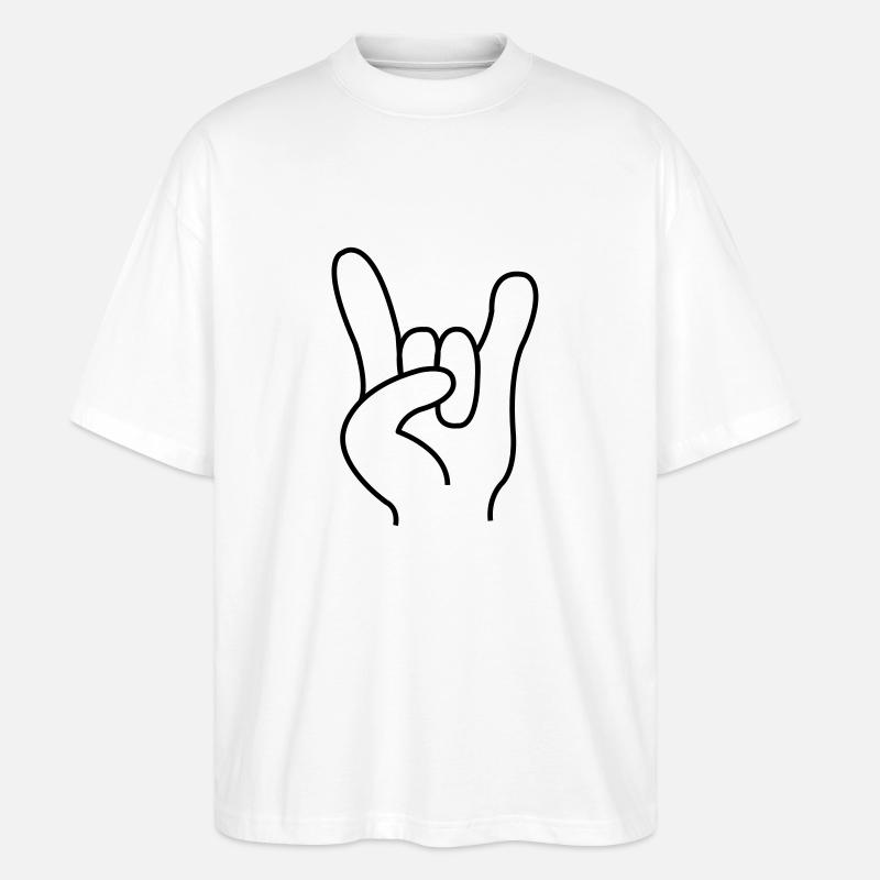 hand_rock_n_roll - Stanley/Stella Oversized Unisex Bio T-Shirt Blaster 2.0 - Weiß