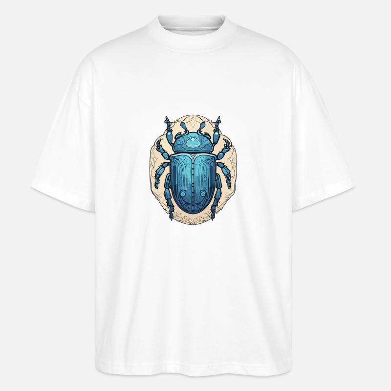 Blauer Skarabäus - Stanley/Stella Oversized Unisex Bio T-Shirt Blaster 2.0 - Weiß