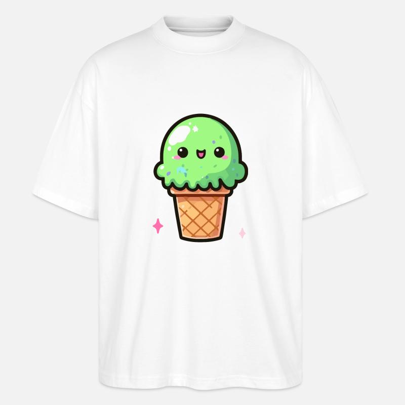 Pistazien-Eis - Stanley/Stella Oversized Unisex Bio T-Shirt Blaster 2.0 - Weiß