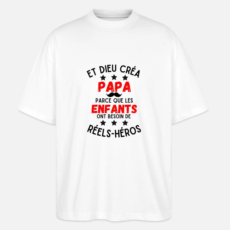 GOTT SCHUF PAPA - Stanley/Stella Oversized Unisex Bio T-Shirt Blaster 2.0 - Weiß