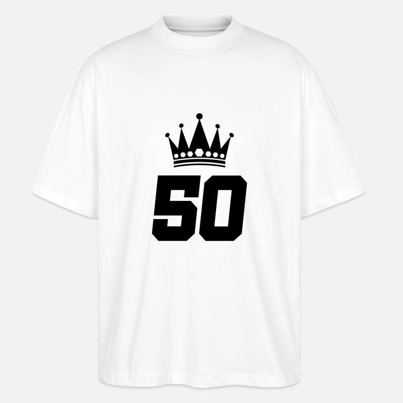 50 krone - Stanley/Stella Oversized Unisex Bio T-Shirt Blaster 2.0 - Weiß