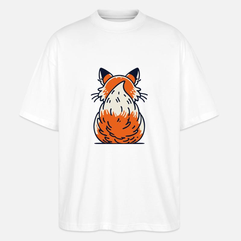 Queue touffue, queue de renard - T-shirt bio Blaster 2.0 coupe oversize Stanley/Stella Unisexe - blanc