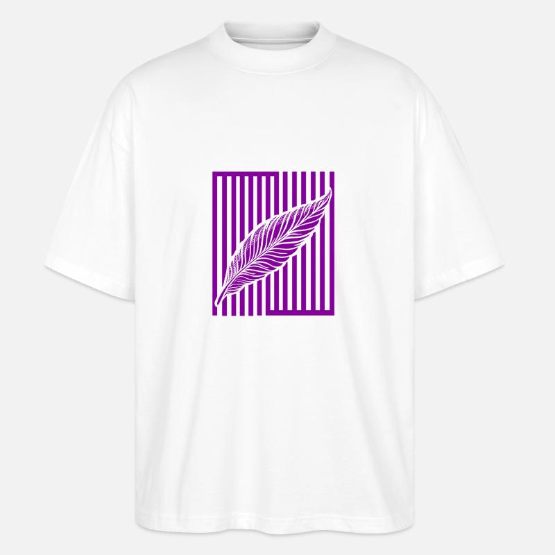 Plume sur barre verticale - T-shirt bio Blaster 2.0 coupe oversize Stanley/Stella Unisexe - blanc