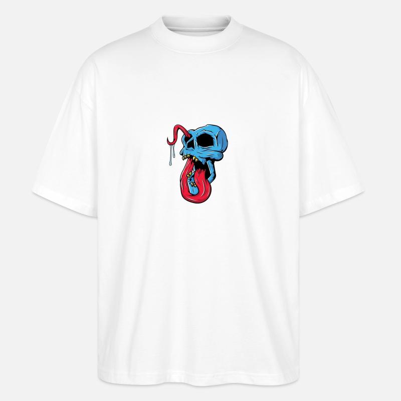 Schädel - odissé - Stanley/Stella Oversized Unisex Bio T-Shirt Blaster 2.0 - Weiß