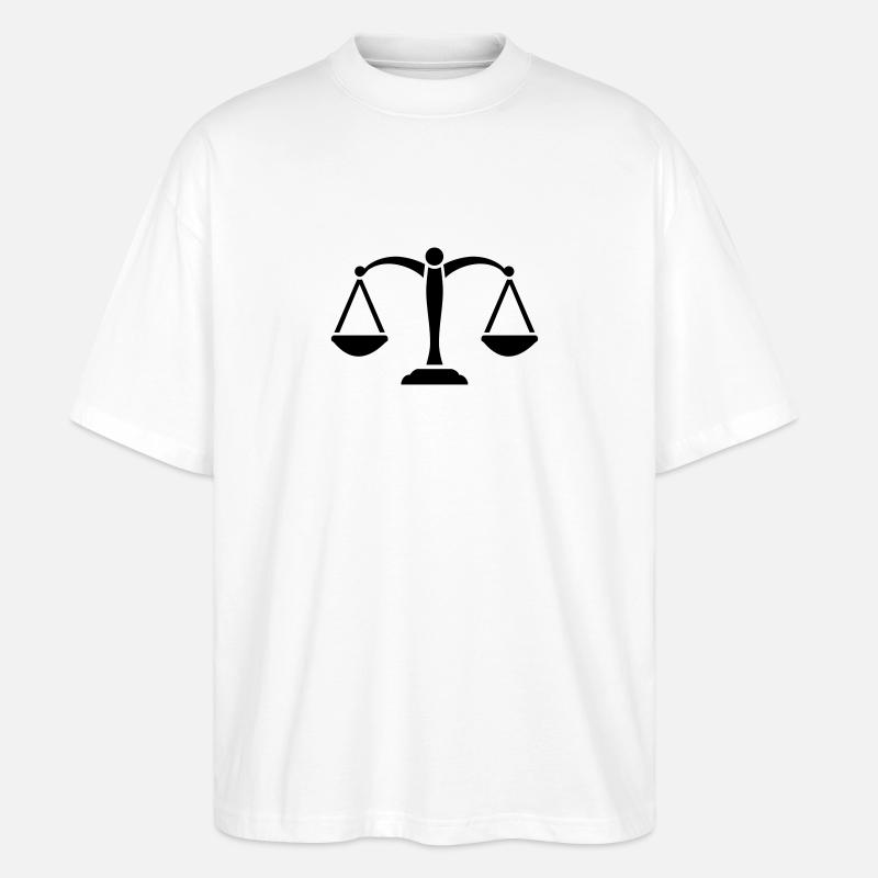 Waage - Stanley/Stella Oversized Unisex Bio T-Shirt Blaster 2.0 - Weiß