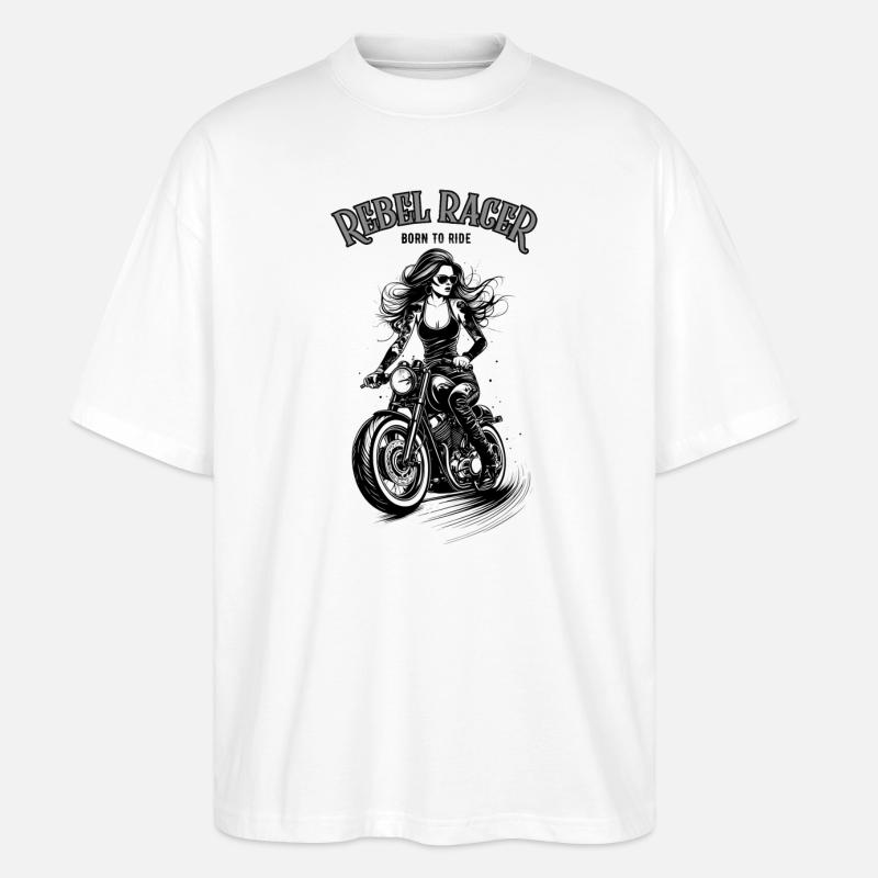 REBEL RACER - Stanley/Stella Oversized Unisex Bio T-Shirt Blaster 2.0 - Weiß