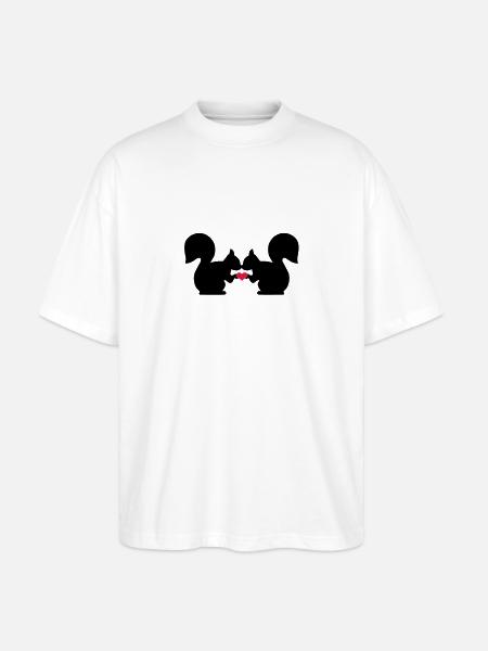 Squirrel - Stanley/Stella Oversized Unisex Organic T-shirt Blaster 2.0 - white