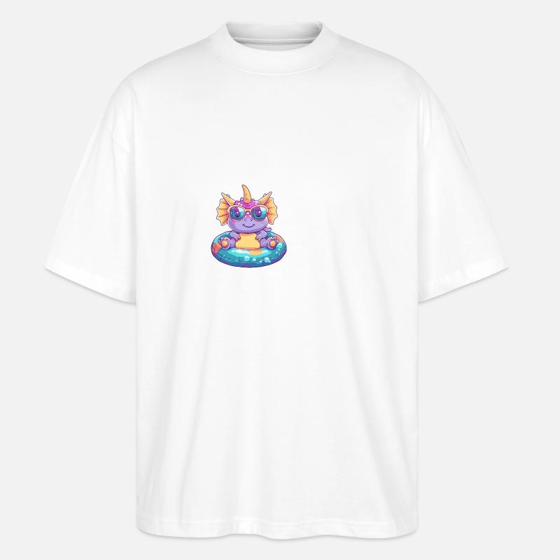 Dinosaurier triceratops Comic Cool - Stanley/Stella Oversized Unisex Bio T-Shirt Blaster 2.0 - Weiß