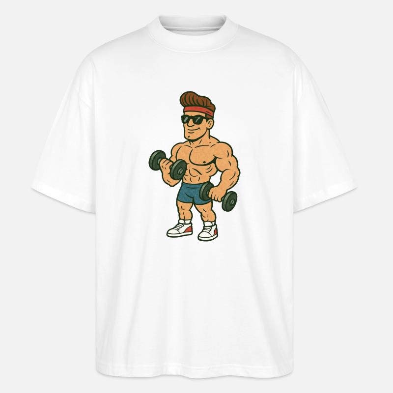 Bodybuilder Comic - Stanley/Stella Oversized Unisex Bio T-Shirt Blaster 2.0 - Weiß