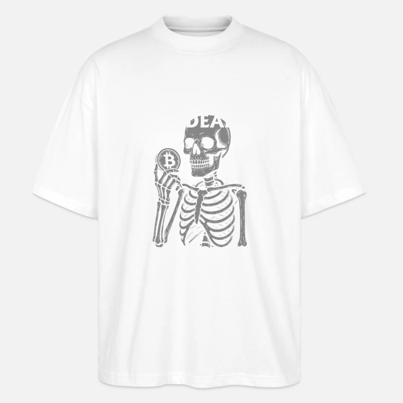 Bitcoin ist ein totes Skelett - Stanley/Stella Oversized Unisex Bio T-Shirt Blaster 2.0 - Weiß