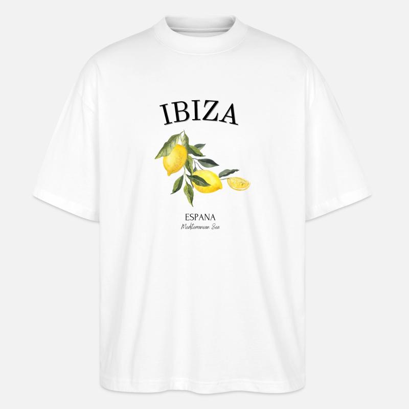 Ibiza - Espagne - Mer Méditerranée - Souvenir - T-shirt bio Blaster 2.0 coupe oversize Stanley/Stella Unisexe - blanc