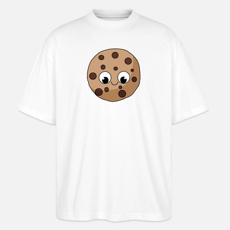 Biscuit biscuit avec visage - T-shirt bio Blaster 2.0 coupe oversize Stanley/Stella Unisexe - blanc