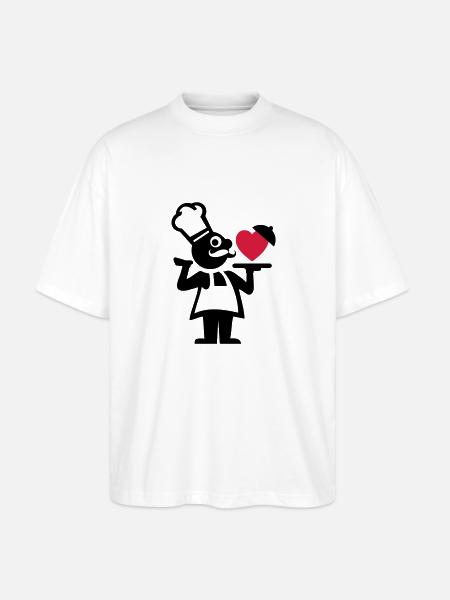 koch_mit_herz_f2 - Stanley/Stella Oversized Unisex Organic T-shirt Blaster 2.0 - white