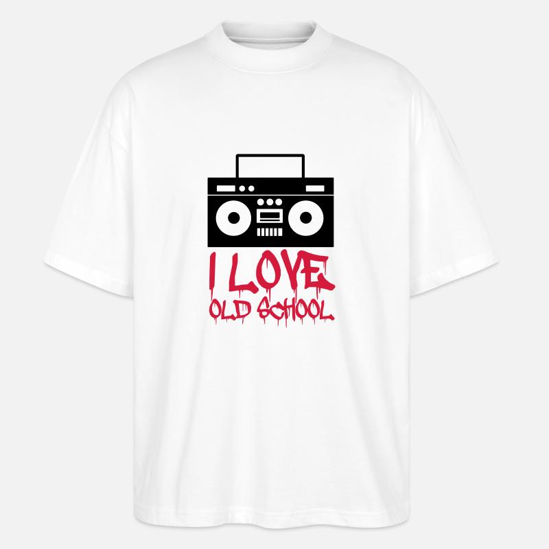 i_love_old_school_02 - Stanley/Stella Oversized Unisex Bio T-Shirt Blaster 2.0 - Weiß