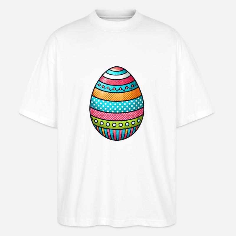 Egg Easter Egg - Stanley/Stella Oversized Unisex Organic T-shirt Blaster 2.0 - white