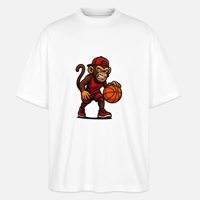 Singe Comique Basket-ball - T-shirt bio Blaster 2.0 coupe oversize Stanley/Stella Unisexe - blanc