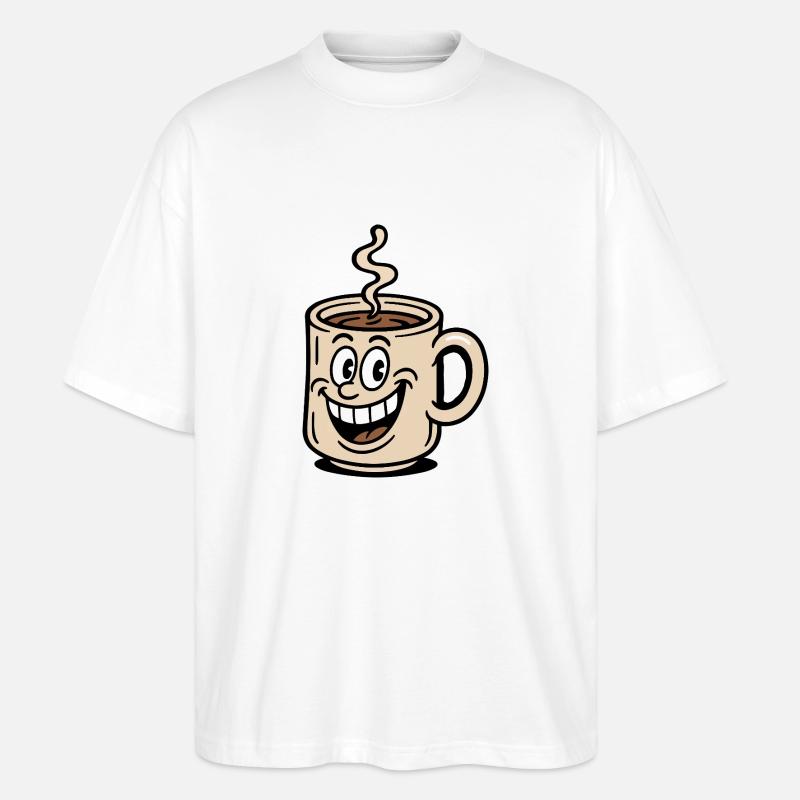 Coffee Cup Comic - Stanley/Stella Oversized Unisex Organic T-shirt Blaster 2.0 - white
